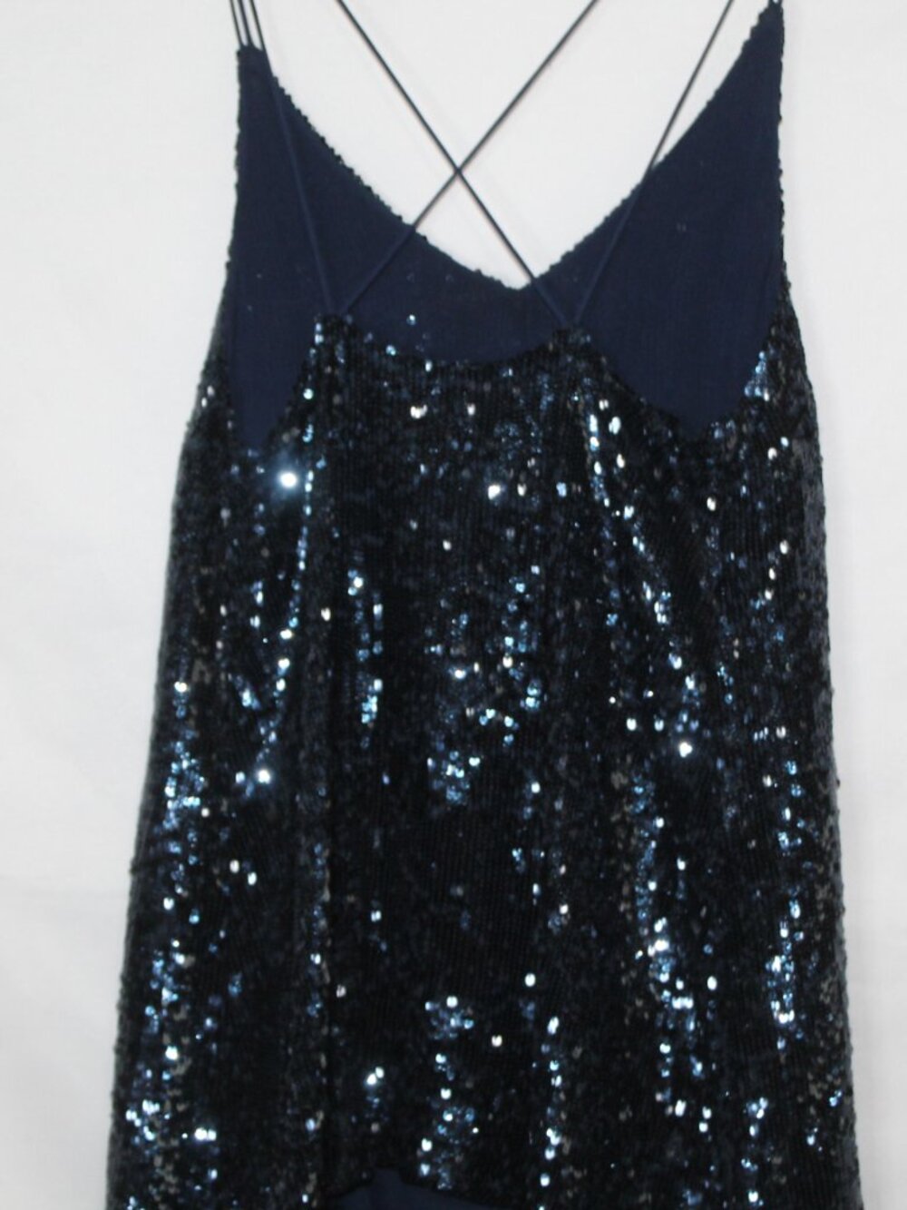 Free People women's dress size XS dark blue sequin mini strappy party slip - Picture 11 of 13